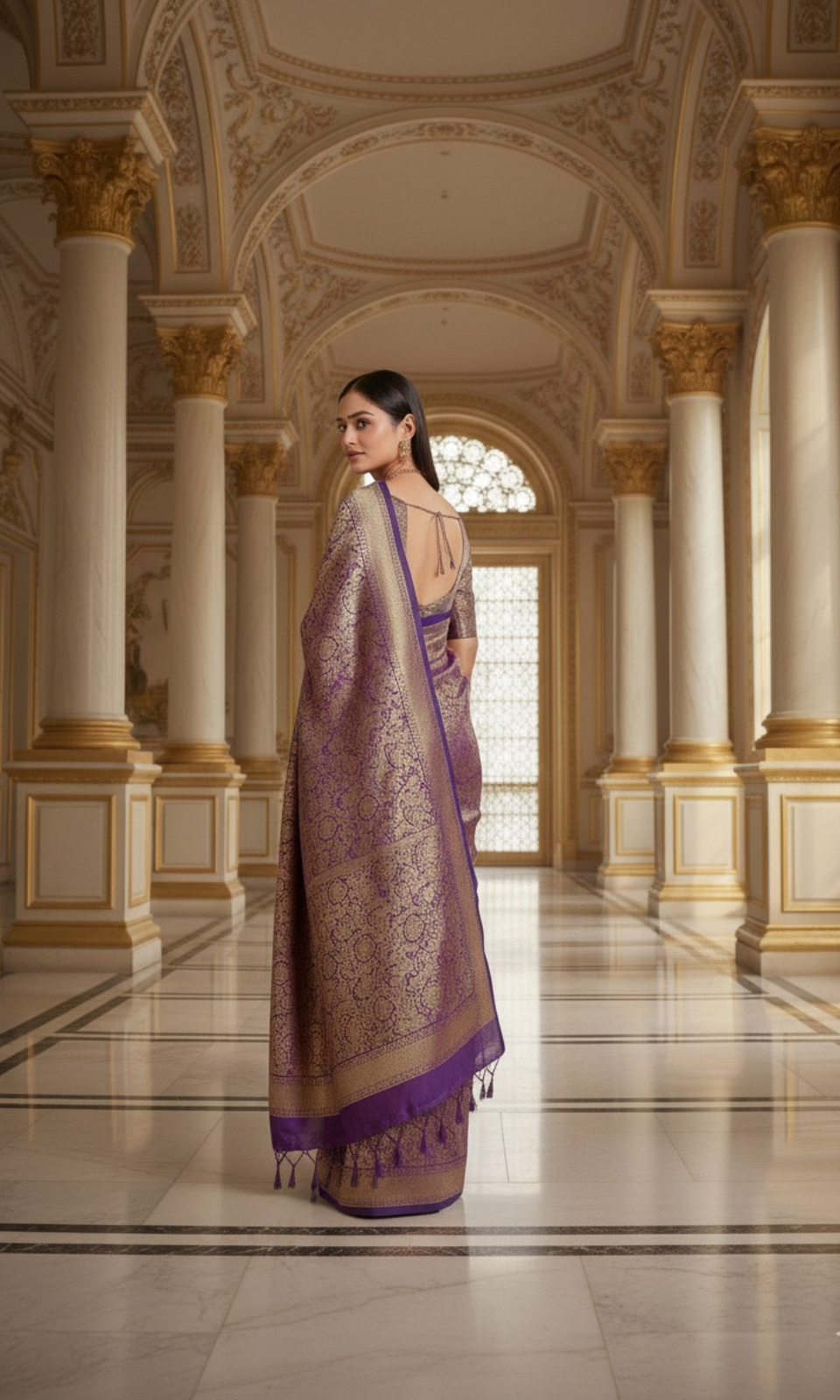 Premium Olive Green Jacquard Saree with Elegant Woven Border